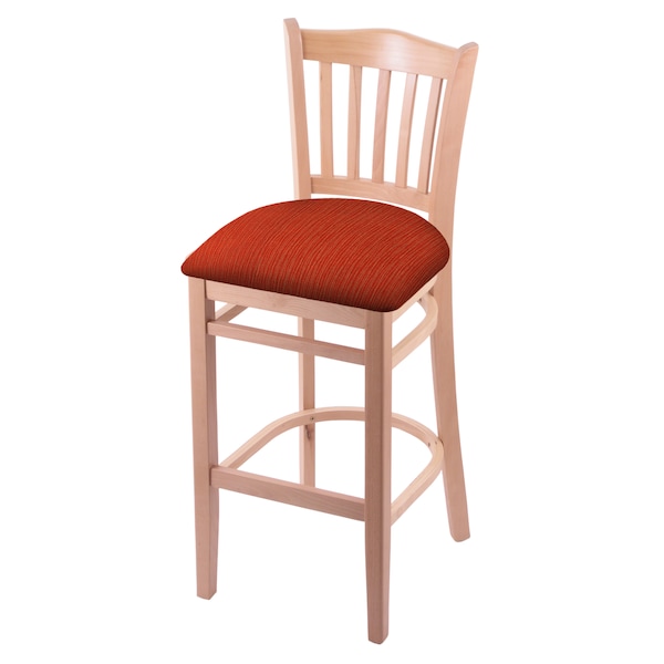 25" Counter Stool, Natural Finish, Graph Poppy Seat